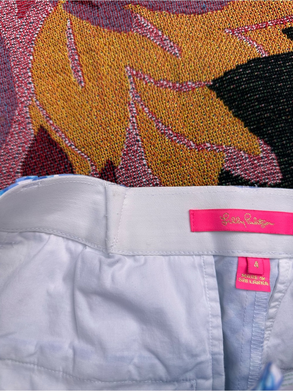 Lilly Pulitzer Gretchen High-Rise Shorts Double Checking Boca Blue - Picture 5 of 5